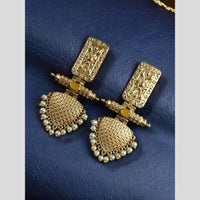 Maharani Jewels Elegant Pota Stone And Pearl Dangler Earrings