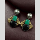 Maharani Jewels 2 Tone Plated Pota Stone Dangler Earrings