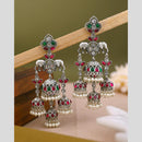 Maharani Jewels Elegant Pota Stone And Pearl Dangler Earrings