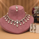 Maharani Jewels Pota Stone and Crystals With Mangtikka Necklace Set