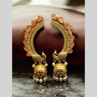 Maharani Jewels Peacock Design Pota Stone Ear cuff Jhumki Earrings