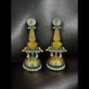 Maharani Jewels Gold Plated Pota Stone And Pearl Jhumki Earrings