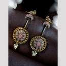 Maharani Jewels Designer 2 Tone Pota Stone Dangle Earrings