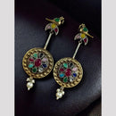 Maharani Jewels Designer 2 Tone Pota Stone Dangle Earrings