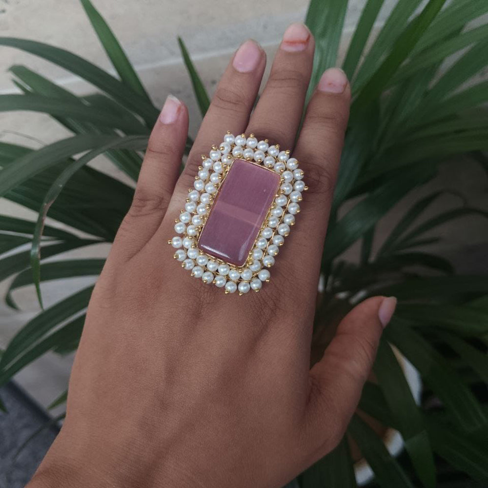 Maharani Jewels Royal Elegance Pota Stone And Pearl Ring