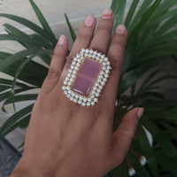 Maharani Jewels Royal Elegance Pota Stone And Pearl Ring