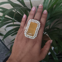 Maharani Jewels Royal Elegance Pota Stone And Pearl Ring