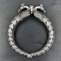 Maharani Jewels Oxidised Plated Peacock Design Openable Bangle