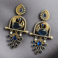 Maharani Jewels Designer Pota Stone And Pearl Dangler Earrings