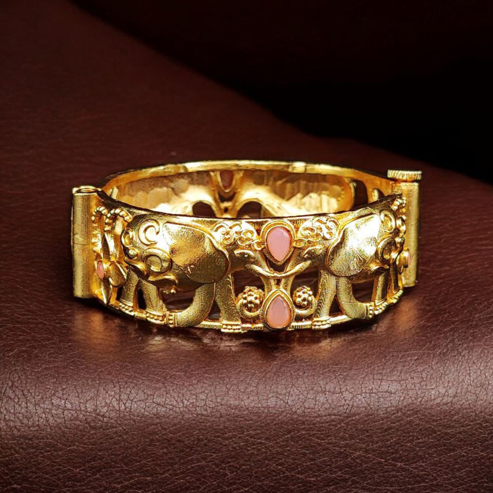 Maharani Jewels Rajasthani Style Elephant Pota Stone Openable Bracelet
