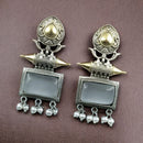 Maharani Jewels Regal Finish 2-Tone Plated Pota Stone And Pearl Dangler Earrings