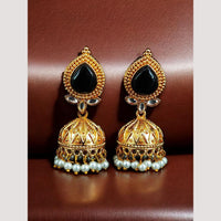 Maharani Jewels Classic Pota Stone Pearl Jhumki Earrings