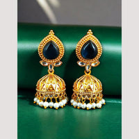 Maharani Jewels Classic Pota Stone Pearl Jhumki Earrings