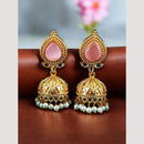 Maharani Jewels Classic Pota Stone Pearl Jhumki Earrings