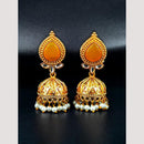Maharani Jewels Classic Pota Stone Pearl Jhumki Earrings