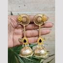 Maharani Jewels Designer Pota Stone Pearl Jhumki Earrings