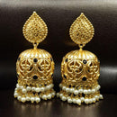 Maharani Jewels Grace Pota Stone And Pearl Jhumki Earrings