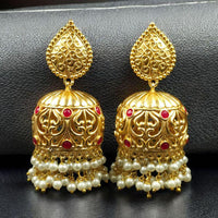 Maharani Jewels Grace Pota Stone And Pearl Jhumki Earrings