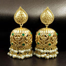 Maharani Jewels Grace Pota Stone And Pearl Jhumki Earrings