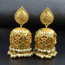 Maharani Jewels Grace Pota Stone And Pearl Jhumki Earrings