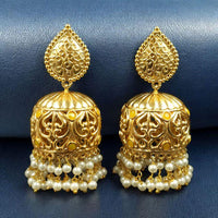 Maharani Jewels Grace Pota Stone And Pearl Jhumki Earrings