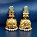 Maharani Jewels Grace Pota Stone And Pearl Jhumki Earrings