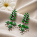 Maharani Jewels Oxidised Meenakari Pearl Dangler Earrings for Women