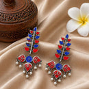 Maharani Jewels Oxidised Meenakari Pearl Dangler Earrings for Women
