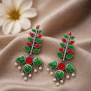 Maharani Jewels Oxidised Meenakari Pearl Dangler Earrings for Women