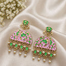 Maharani Jewels Oxidised Meenakari Pearl Dangler Earrings for Women