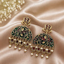 Maharani Jewels Oxidised Meenakari Pearl Dangler Earrings for Women
