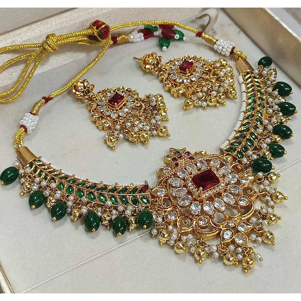 Maharani Jewels Royal Charm Pota Stone Necklace Set