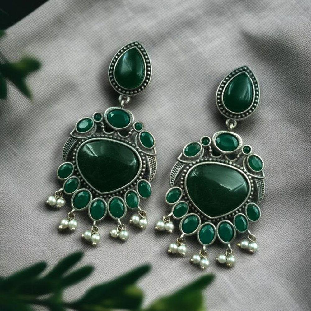 Maharani Jewels Elegance Pota Stone And Pearl Dangler Earrings