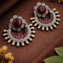 Maharani Jewels Oxidised Plated Elegant Pearl Hanging Earrings
