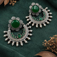Maharani Jewels Oxidised Plated Elegant Pearl Hanging Earrings