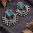 Maharani Jewels Oxidised Plated Elegant Pearl Hanging Earrings