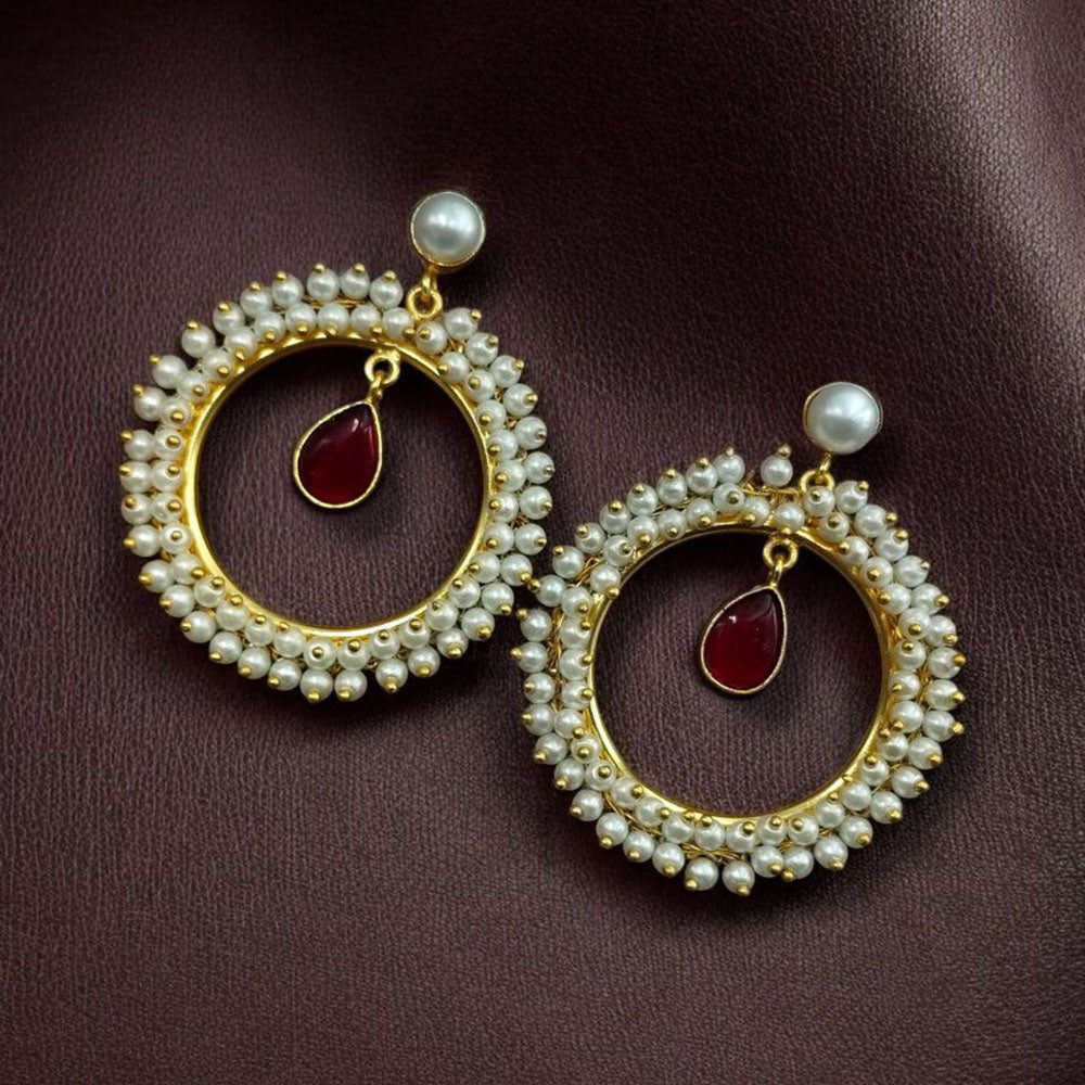 Maharani Jewels Elegance Pota Stone And Pearl Dangler Earrings