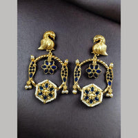 Maharani Jewels Festive Wear Pota Stone And Pearl Brid Dangler Earrings