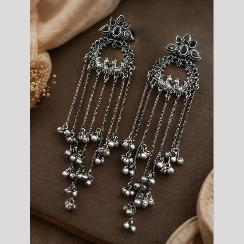 Maharani Jewels Elegance Pota Stone And Ghungroo Khasmiri Dangler Earrings