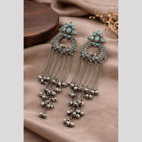 Maharani Jewels Elegance Pota Stone And Ghungroo Khasmiri Dangler Earrings