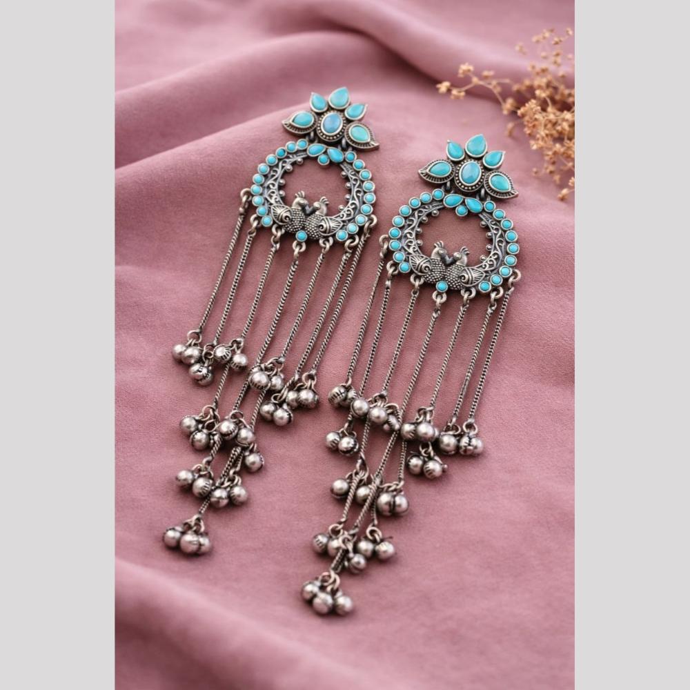 Maharani Jewels Elegance Pota Stone And Ghungroo Khasmiri Dangler Earrings