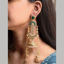 Maharani Jewels Festive Wear Kundan Stone And Pearl Ghungroo Jhumki Earrings