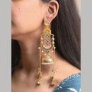 Maharani Jewels Festive Wear Kundan Stone And Pearl Ghungroo Jhumki Earrings