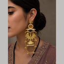 Maharani Jewels Festive Wear Kundan Stone And Pearl Ghungroo Jhumki Earrings