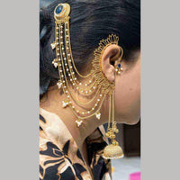 Maharani Jewels Rajwadi Style Pota Stone And Pearl Grand Earcuff Jhumki Earrings