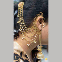 Maharani Jewels Rajwadi Style Pota Stone And Pearl Grand Earcuff Jhumki Earrings