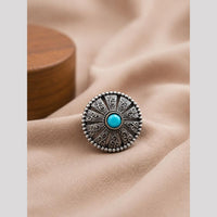 Maharani Jewels Oxidised Pota Stone Statement Ring