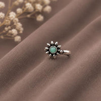 Maharani Jewels Oxidised Plated Pota Stone Nose Ring (Nath)