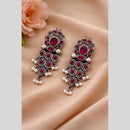 Maharani Jewels Inspired Oxidised Plated Pota And Pearl Dangler Earrings