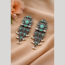 Maharani Jewels Inspired Oxidised Plated Pota And Pearl Dangler Earrings